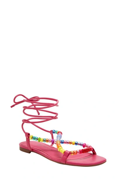 Katy Perry Women's The Halie Bead Lace-up Sandals In Fuchsia Pink