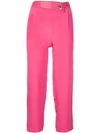 Max & Moi Eyelet Detail Cropped Trousers In Pink