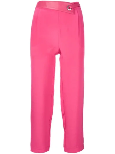 Max & Moi Eyelet Detail Cropped Trousers In Pink