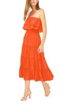 1.state Women's Strapless Ruffle Tiered Maxi Dress In Passion Fruit