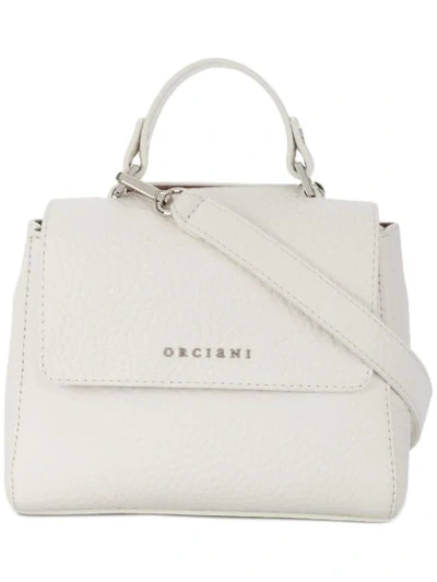 Orciani Small Boxy Logo Shoulder Bag In White