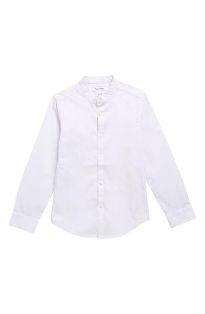 Calvin Klein Kids' Long Sleeve Textured Slub Shirt In White