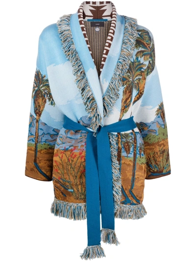 Alanui Land Of Dreams Fringed Cotton, Wool And Silk-blend Jacquard Cardigan In Multicolor