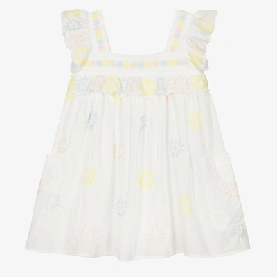 Stella Mccartney Babies'  Kids Girls White Embroidered Cotton Dress