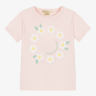 Stella Mccartney Kids Girls Pink Daisy Chain T-shirt