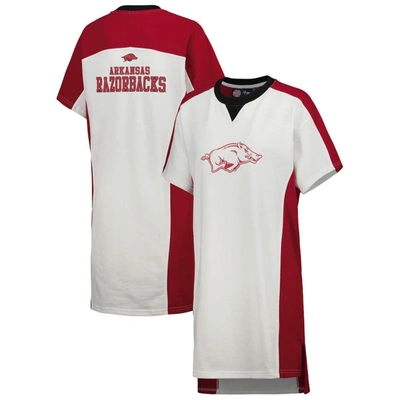 G-iii 4her By Carl Banks White Arkansas Razorbacks Home Run T-shirt Dress