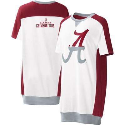 G-iii 4her By Carl Banks White Alabama Crimson Tide Home Run T-shirt Dress
