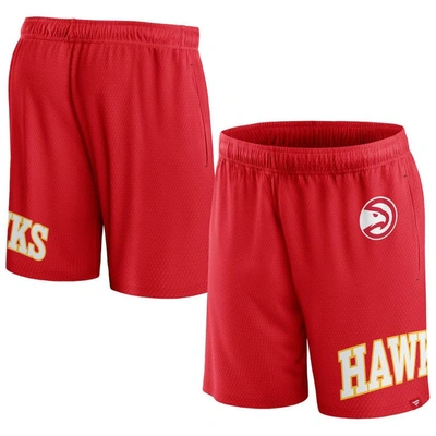 Fanatics Branded Red Atlanta Hawks Free Throw Mesh Shorts