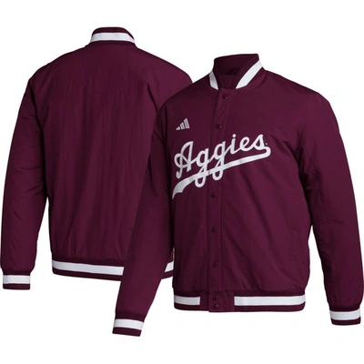 Adidas Originals Men's Adidas Maroon Texas A&m Aggies Baseball Coaches Full-snap Jacket