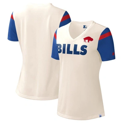 Starter White Buffalo Bills Kick Start V-neck T-shirt
