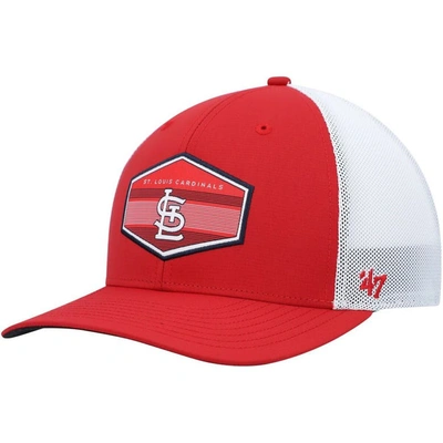 47 ' Red/white St. Louis Cardinals Burgess Trucker Snapback Hat