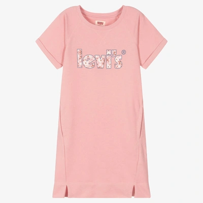 Levi's Teen Girls Pink Cotton Logo Sweatshirt Dress