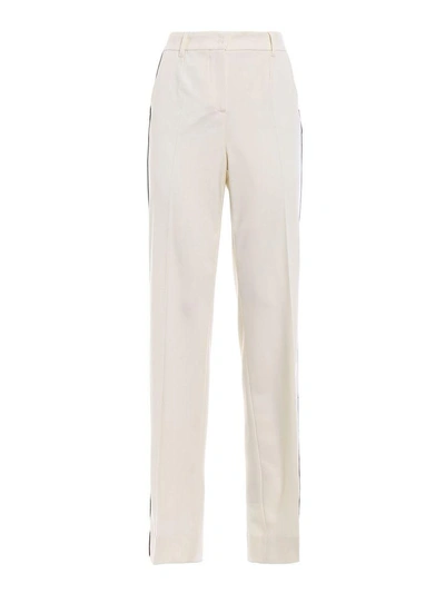 Dolce & Gabbana Stretch Trousers In Wbianco Naturale