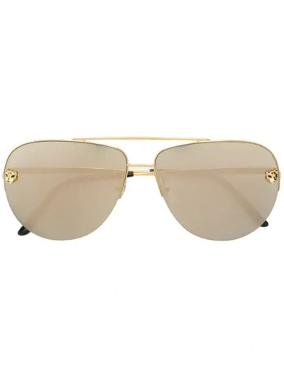 Cartier Aviator Sunglasses In Metallic