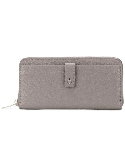 Saint Laurent Zip Around Wallet In Grey