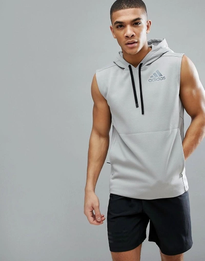 Adidas Originals Training Sleeveless Hoodie In Gray Cd7844 - Gray | ModeSens