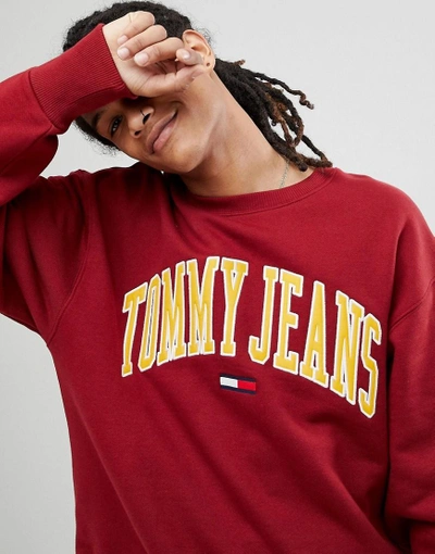 Tommy Jeans Collegiate Capsule Sweatshirt In Red - Red | ModeSens