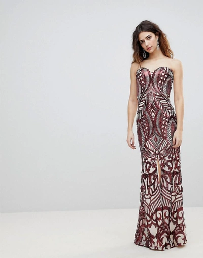 Bariano Embellished Bandeau Maxi Dress - Multi