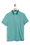 Original Penguin Birdseye Tipped Cotton Piqué Polo In Shady Glade