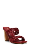 Joie Giulianna Braided Leather Slide Sandals In Wine