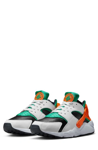Nike Men's Air Huarache Shoes In White  Safety Orange  Stadium Green  & B