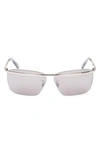 Moncler Niveler 67mm Oversize Rectangular Sunglasses In Gunmetal