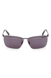 Moncler Niveler 67mm Oversize Rectangular Sunglasses In Gunmetal