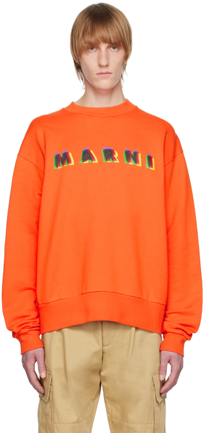 Marni Carrot Orange Cotton Sweatshirt