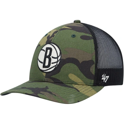47 '  Camo/black Brooklyn Nets Trucker Snapback Hat