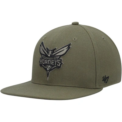 47 ' Olive Charlotte Hornets Ballpark Camo Captain Snapback Hat