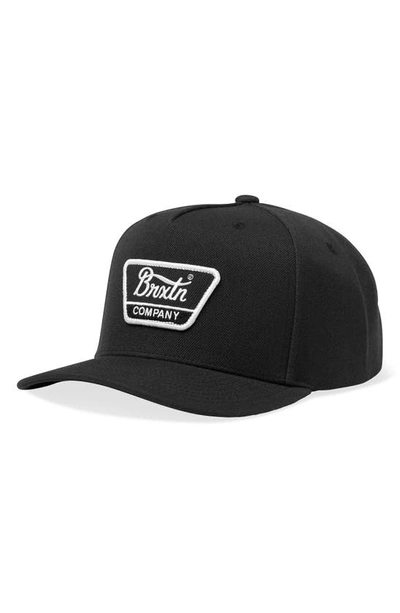 Brixton Linwood Snapback Baseball Cap In Black/ White