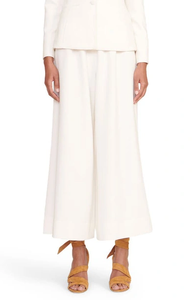 Staud Caleb High Waist Crop Wide Leg Trousers In Ivory