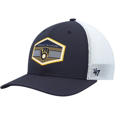 47 ' Navy/white Milwaukee Brewers Spring Training Burgess Trucker Adjustable Hat