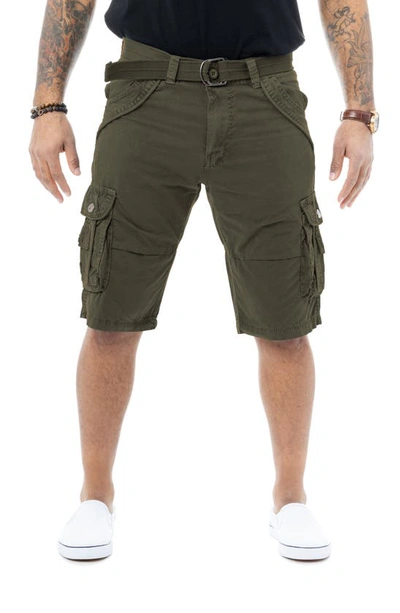 X-ray Belted Bermuda Cargo Shorts In Olive