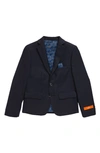 Tallia Kids' Solid Wool Blend Sport Coat In Navy