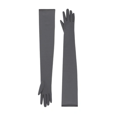 Dolce & Gabbana Long Stretch Jersey Gloves In Grey