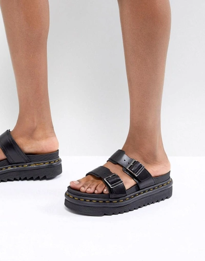 Dr. Martens Myles Two Strap Flat Sandals Black ModeSens