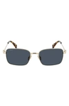 Lanvin Mother & Child 56mm Rectangular Sunglasses In Gold/ Grey
