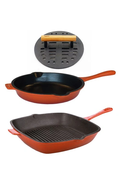 Berghoff Neo 3-piece Cast Iron Set In Orange