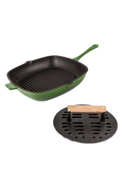 Berghoff Neo 2-piece Cast Iron Grill Set In Green