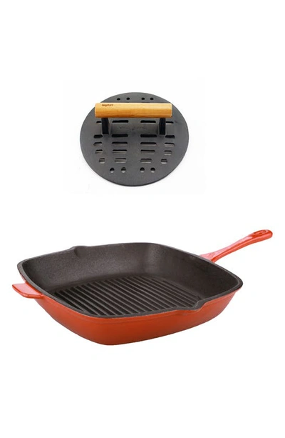 Berghoff Neo 2-piece Cast Iron Grill Set In Orange
