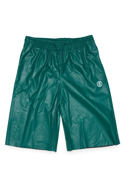 パンツ MM6 Maison Margiela fake leather shorts Maison Margiela MM0 FAUX LEATHER SHORTS WITH BELT women