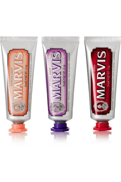 Marvis Cinnamon Mint, Jasmin Mint And Ginger Mint Toothpaste, 3 X 25ml - Clear