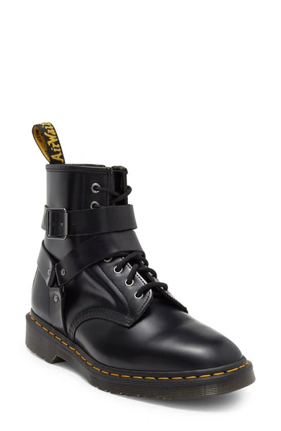 Dr. Martens Cristofor Lace-up Buckle Boot In Black Smooth