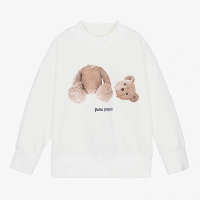 Palm Angels Kids' Boys Ivory Cotton Bear Sweatshirt