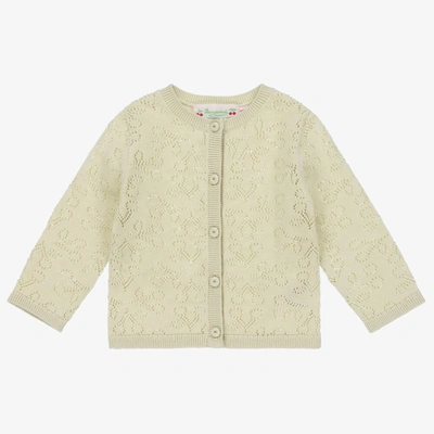 Bonpoint Baby Girls Light Green Cherry Cardigan