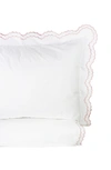 Melange Percale Scallop Trim 3-piece Duvet Set In Ross/ White