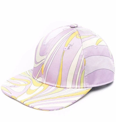 Emilio Pucci abstract-pattern Silk Visor Hat - Blue