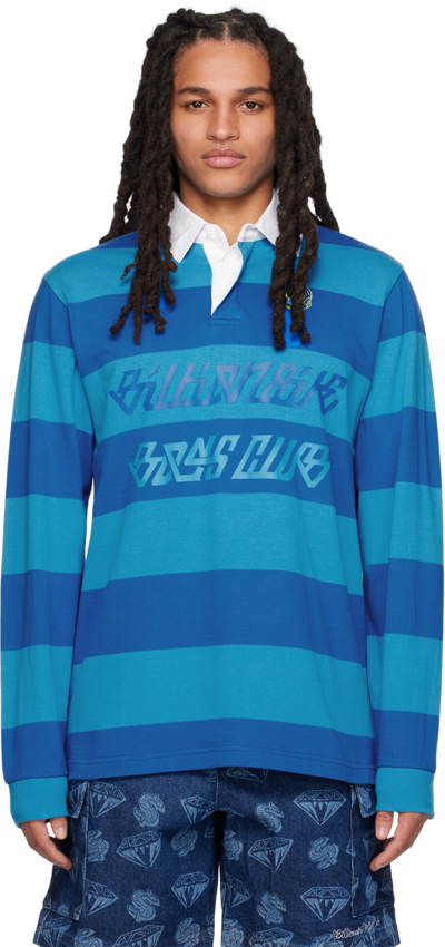 Billionaire Boys Club Logo-print Striped Polo Shirt In Blue