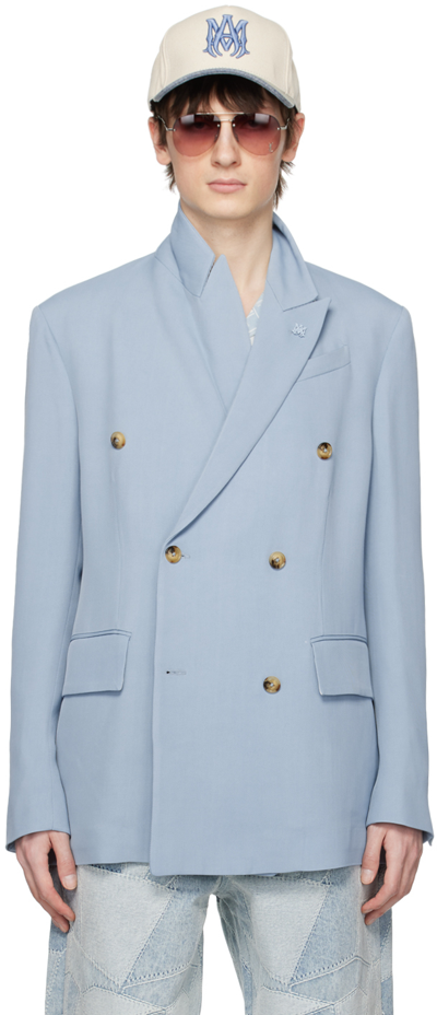 Amiri Double-breasted Button-fastening Jacket In Light Blue